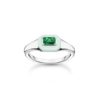 THOMAS SABO Octagon Green Stone Ring Rings Thomas Sabo 