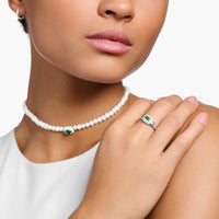 THOMAS SABO Octagon Green Stone Ring Rings Thomas Sabo 