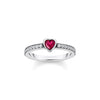 THOMAS SABO Solitaire Rings with Red Heart-Shaped Stone Rings THOMAS SABO 