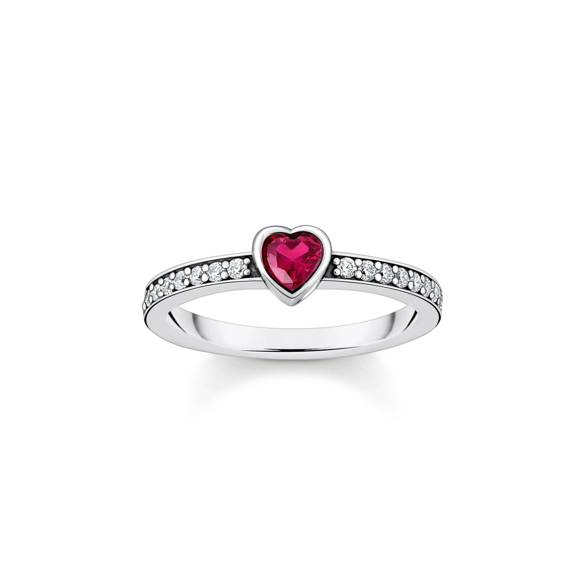 THOMAS SABO Solitaire Rings with Red Heart-Shaped Stone Rings THOMAS SABO 