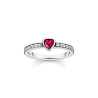 THOMAS SABO Solitaire Rings with Red Heart-Shaped Stone Rings THOMAS SABO 