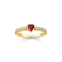 THOMAS SABO Solitaire Rings with Red Heart-Shaped Stone Rings THOMAS SABO 