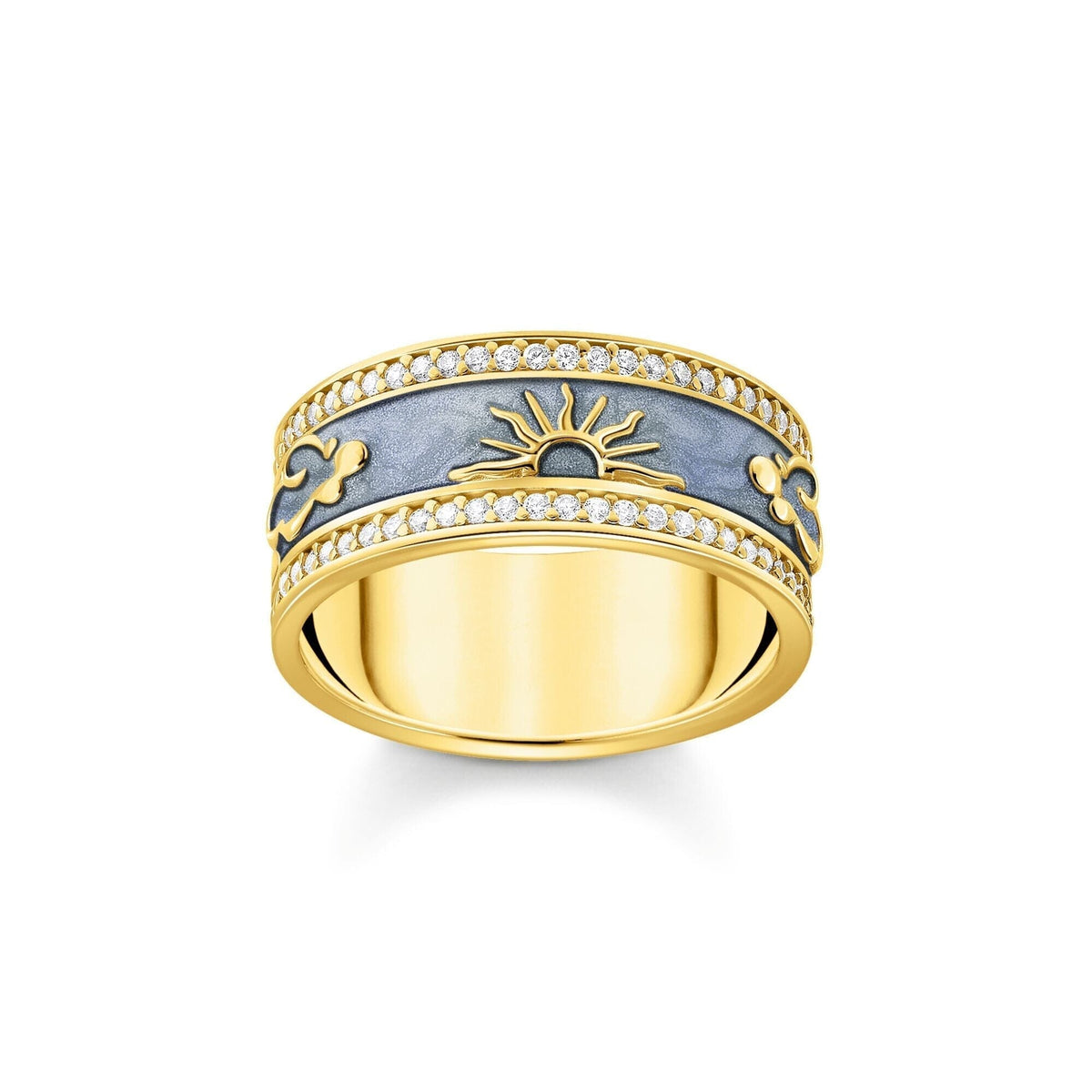 THOMAS SABO Band Rings with Blue Cold Enamel and Cosmic Symbols Rings THOMAS SABO 