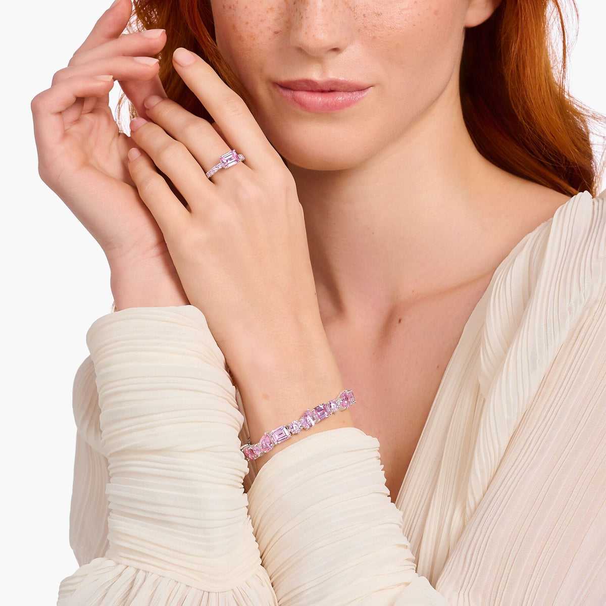 THOMAS SABO Solitaire Rings with Pink Zirconia Stones Rings THOMAS SABO 