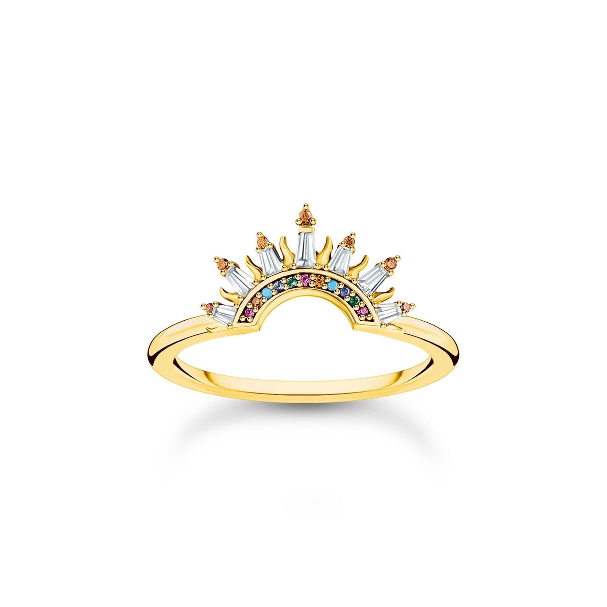 THOMAS SABO Ring with sun beams and colourful stones Rings Thomas Sabo 
