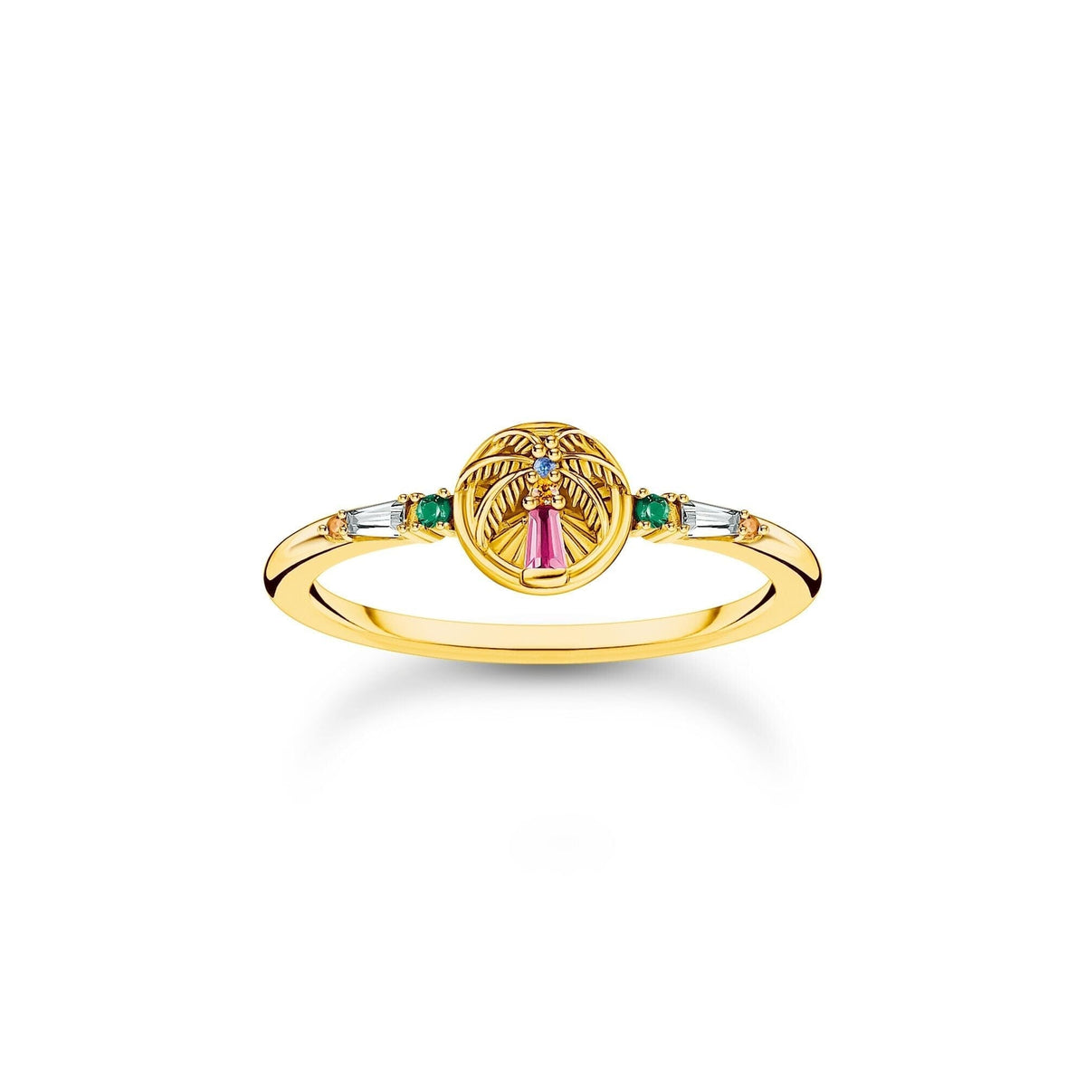 THOMAS SABO Ring with palm tree and colourful stones Rings Thomas Sabo 
