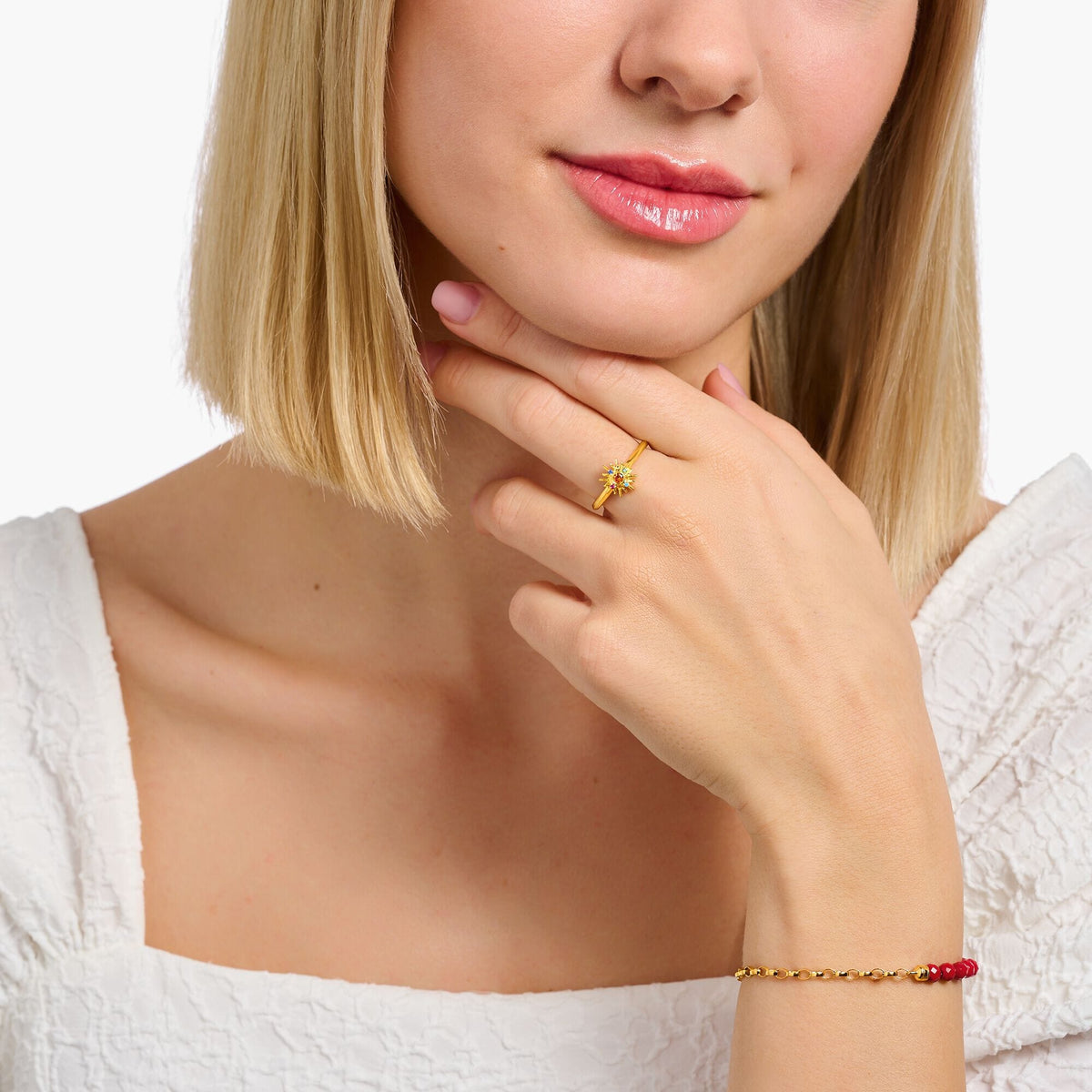 THOMAS SABO Ring with sun and colourful stones Rings Thomas Sabo 