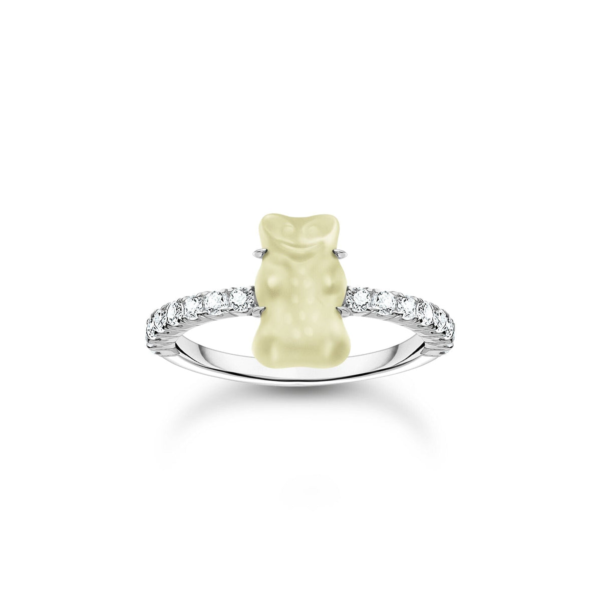 THOMAS SABO Ring with white mini sized goldbears and zirconia Rings THOMAS SABO 