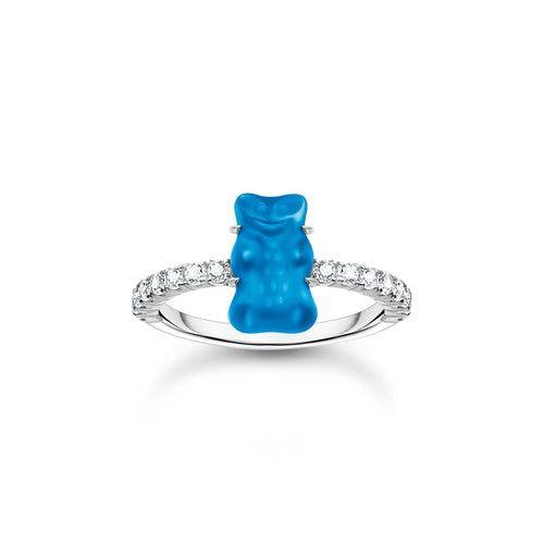 THOMAS SABO Ring with blue mini sized goldbears and zirconia Rings THOMAS SABO 