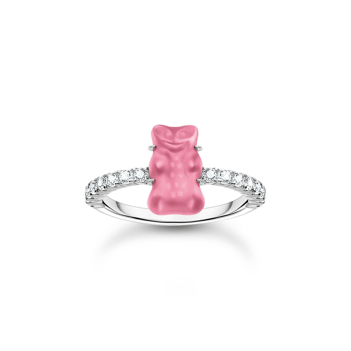 THOMAS SABO Ring with pink mini sized Goldbears and zirconia Rings THOMAS SABO 