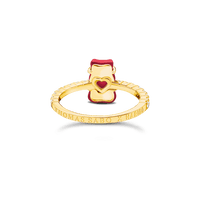 THOMAS SABO Ring with red mini sized goldbears and zirconia Rings THOMAS SABO 
