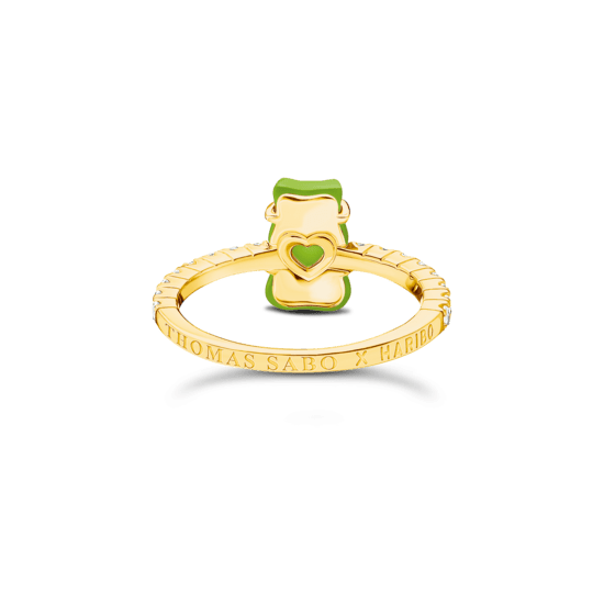 THOMAS SABO Ring with green mini sized goldbears and zirconia Rings THOMAS SABO 