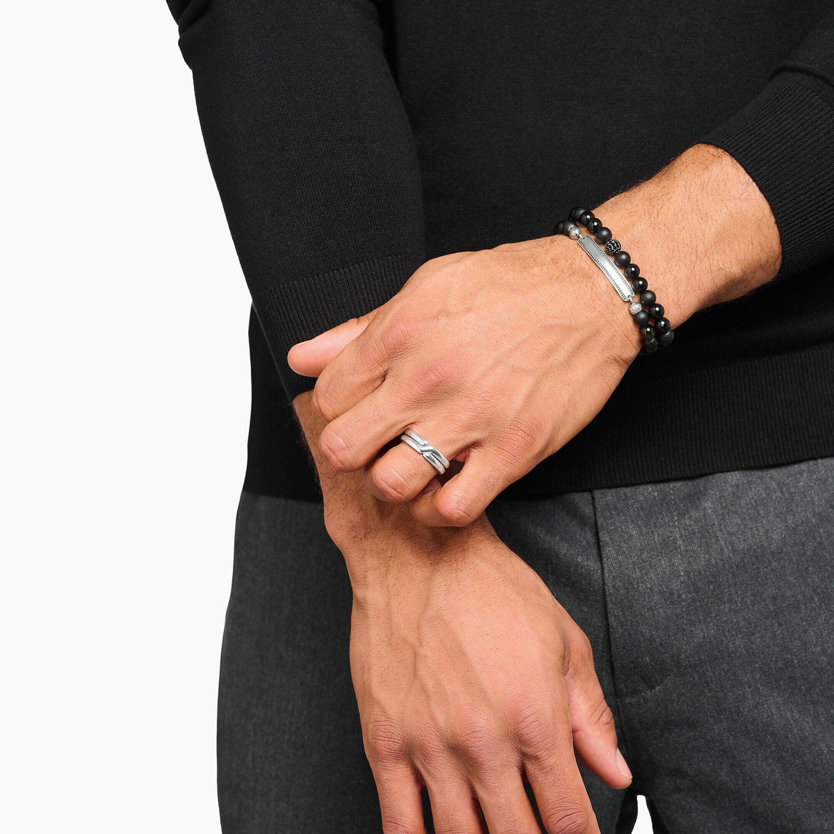 THOMAS SABO Crossed silver ring duo Rings Thomas Sabo 