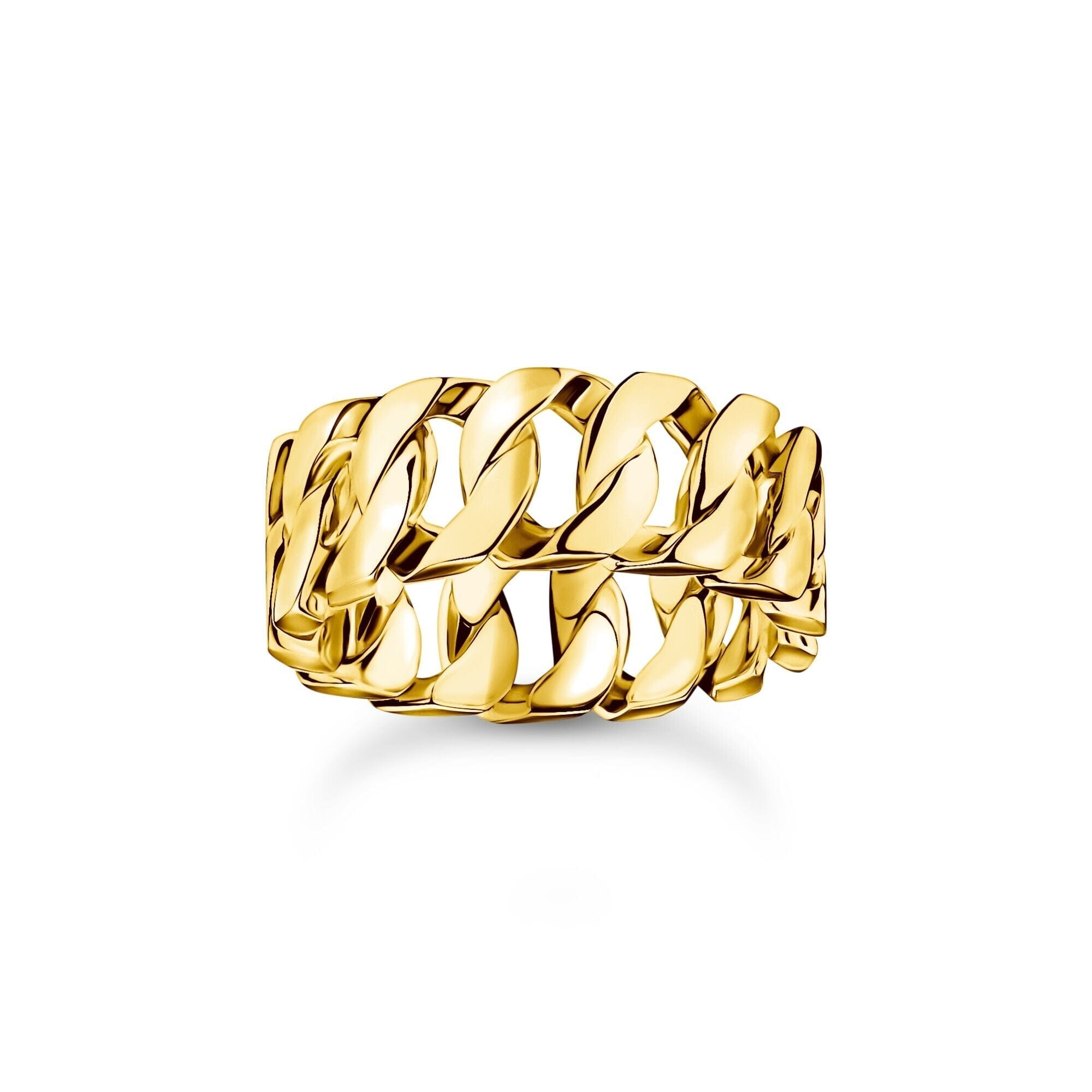 THOMAS SABO Wide gold-plated chain link ring Rings Thomas Sabo 
