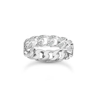 THOMAS SABO Slim ring with chain links and white stones Rings Thomas Sabo 