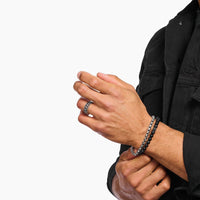 THOMAS SABO Wide ring with chain links and black stones Rings Thomas Sabo 