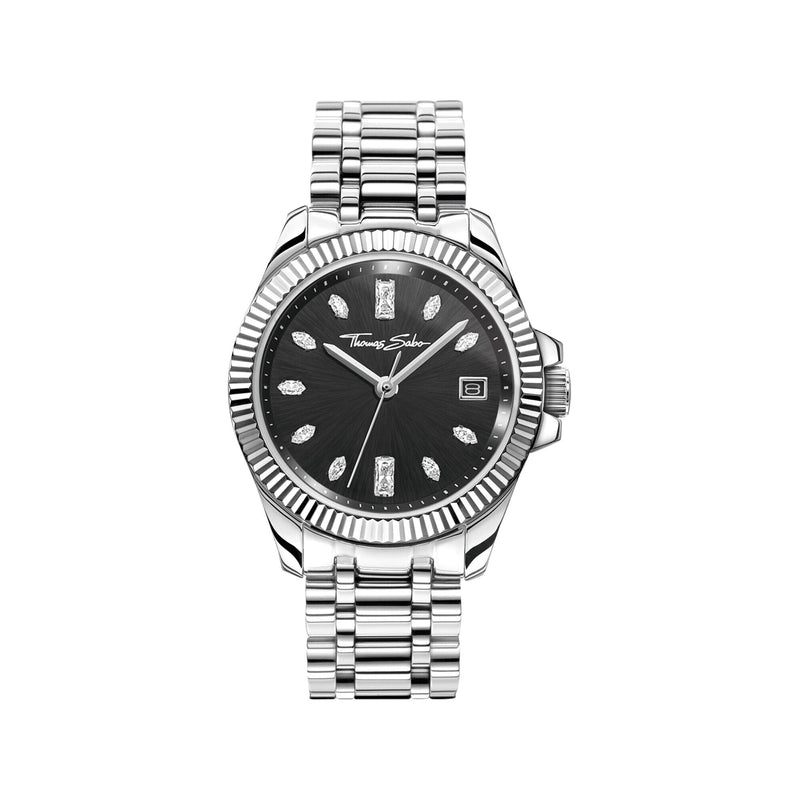 THOMAS SABO Women's Watch Divine Silver with Black Dial and Zirconia Stones Watches THOMAS SABO 