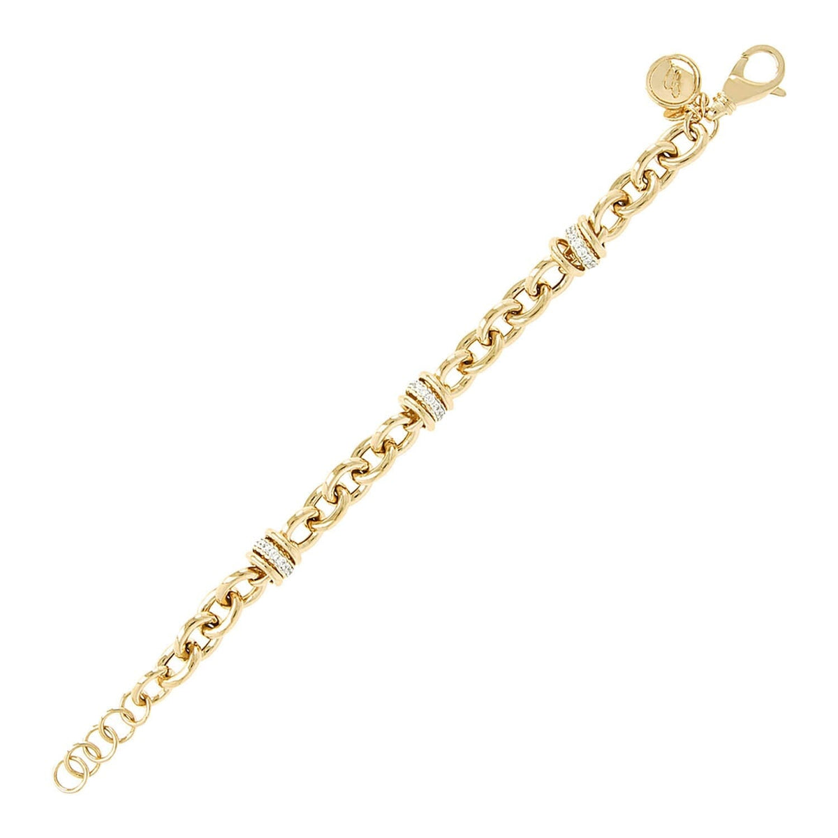 Bronzallure Golden Alternating Links Victoria Bracelet Bracelets Bronzallure 