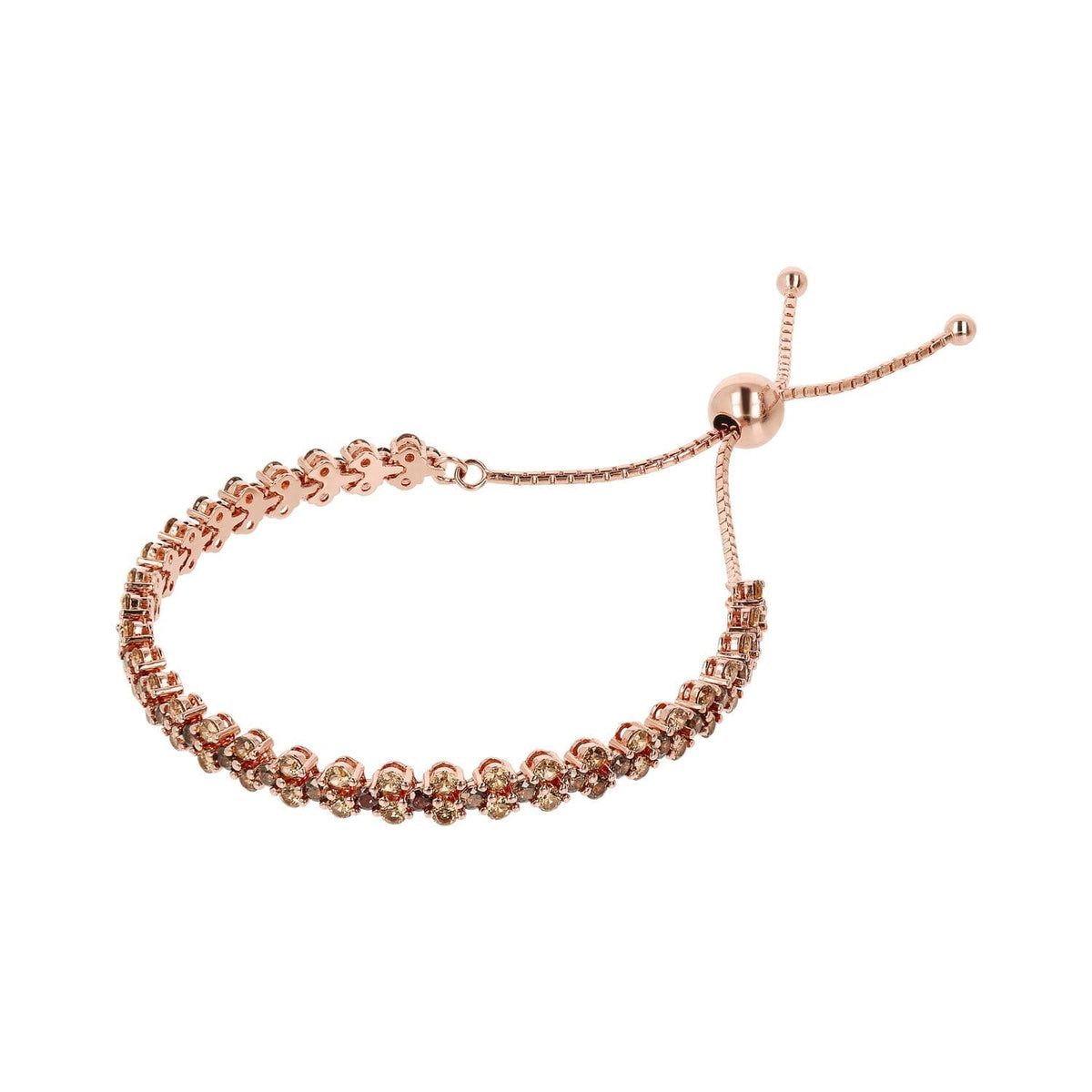Bronzallure Altissima Brown Cubic Zirconia Tennis Bracelet 23.5cm Bracelets Bronzallure 