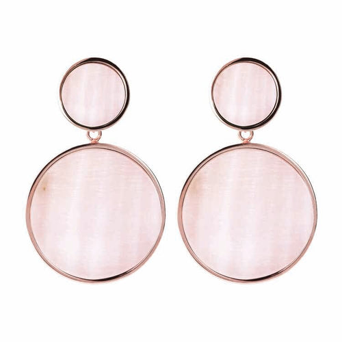Bronzallure Stone Double Disc Drop Earrings Earrings Bronzallure 