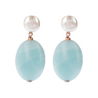 Bronzallure Pearls and Natural Stones Dangle Earrings Earrings Bronzallure 