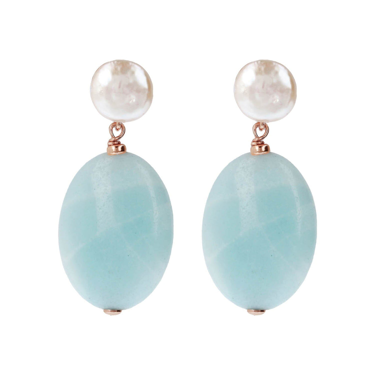 Bronzallure Pearls and Natural Stones Dangle Earrings Earrings Bronzallure 