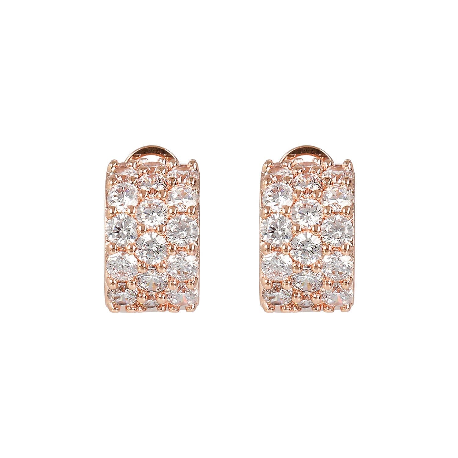Bronzallure Cubic Zirconia Three Band Earrings Earrings Bronzallure 