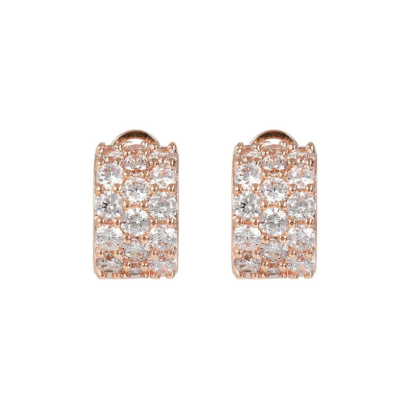 Bronzallure Cubic Zirconia Three Band Earrings Earrings Bronzallure 