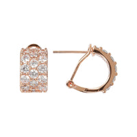 Bronzallure Cubic Zirconia Three Band Earrings Earrings Bronzallure 