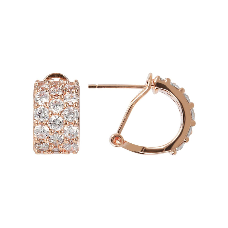 Bronzallure Cubic Zirconia Three Band Earrings Earrings Bronzallure 