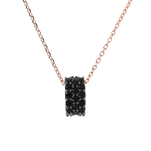 Bronzallure Cubic Zirconia Three Band Pendant Necklace Earrings Bronzallure 