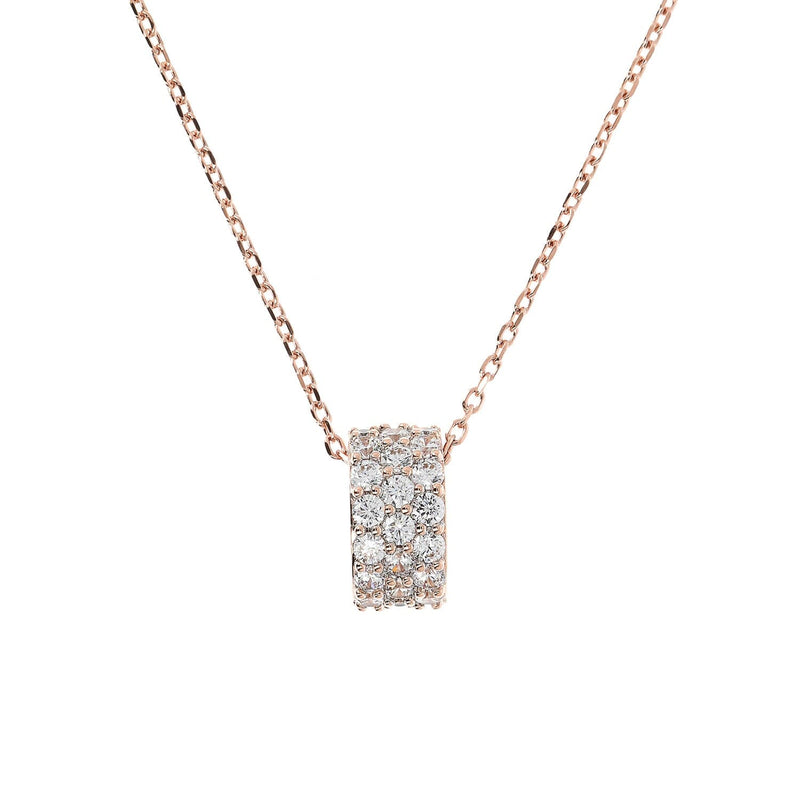 Bronzallure Cubic Zirconia Three Band Pendant Necklace Earrings Bronzallure 