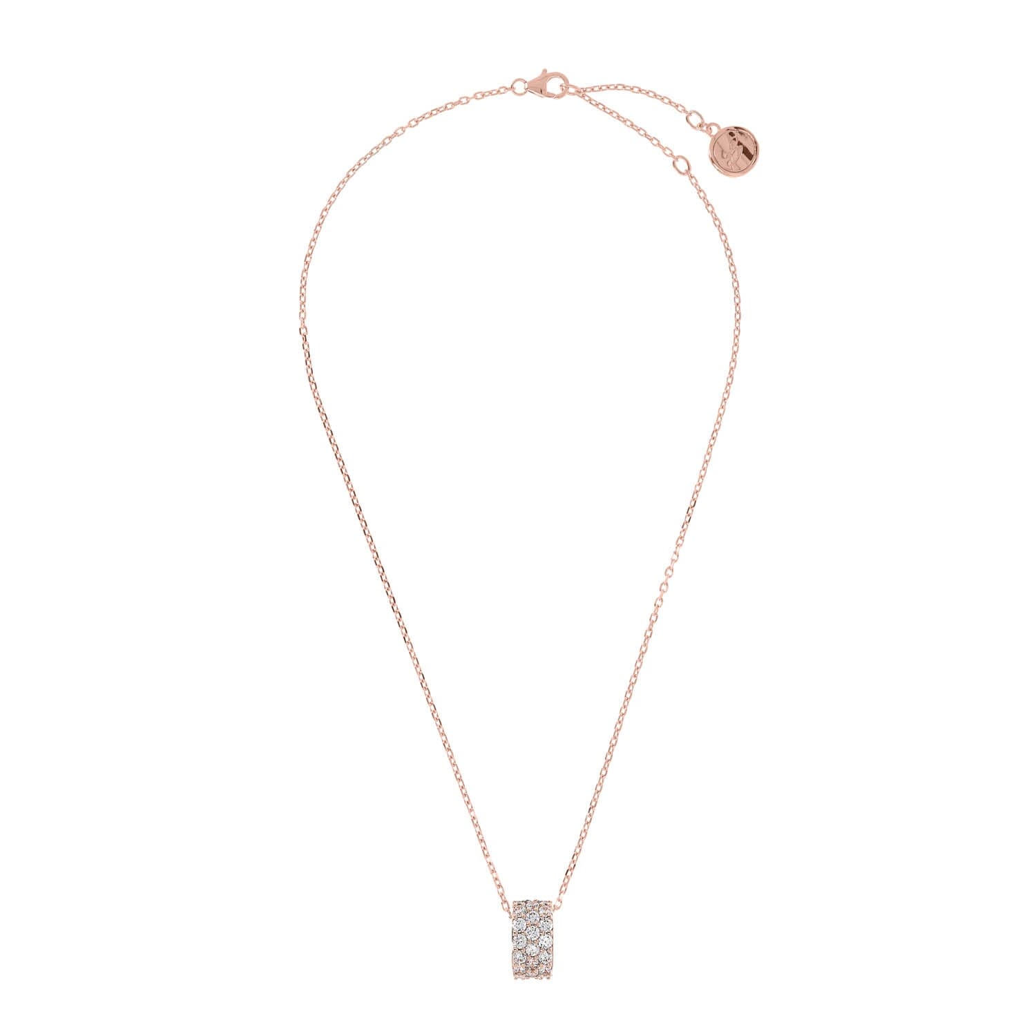 Bronzallure Cubic Zirconia Three Band Pendant Necklace Earrings Bronzallure 