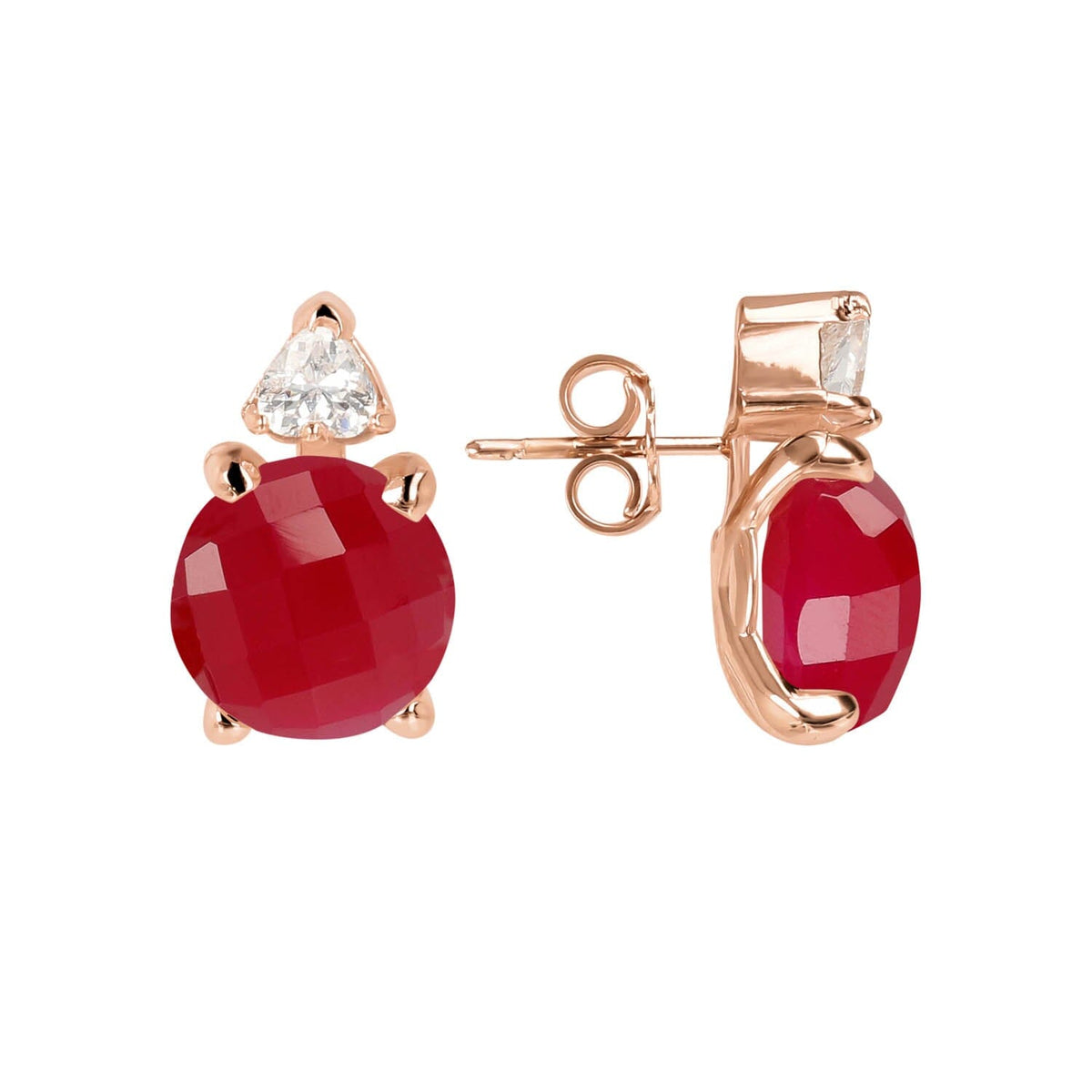 Bronzallure Felicia CZ Button Earrings Earrings Bronzallure 