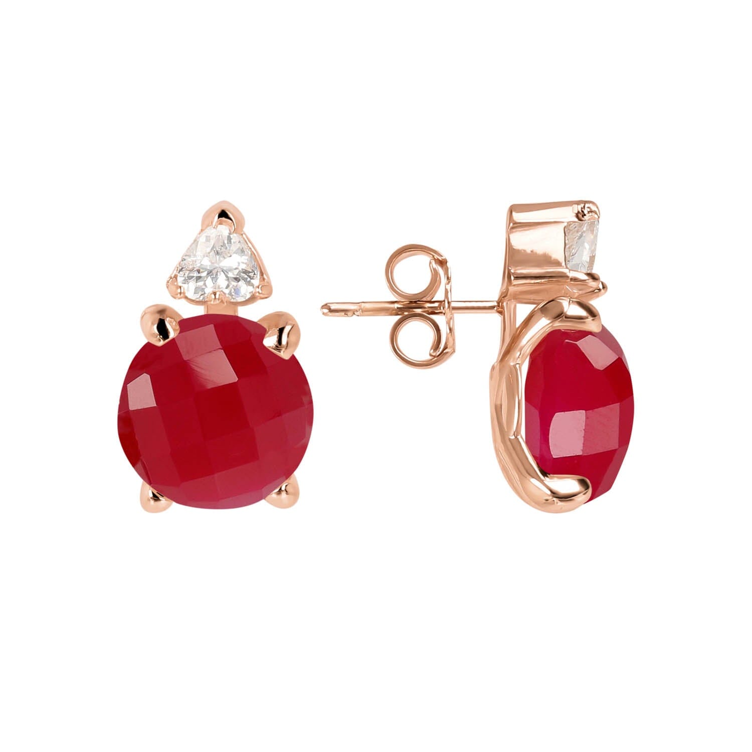 Bronzallure Felicia CZ Button Earrings Earrings Bronzallure 