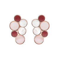 Bronzallure Alba Red Fossil Mop Flat Earrings Earrings Bronzallure 
