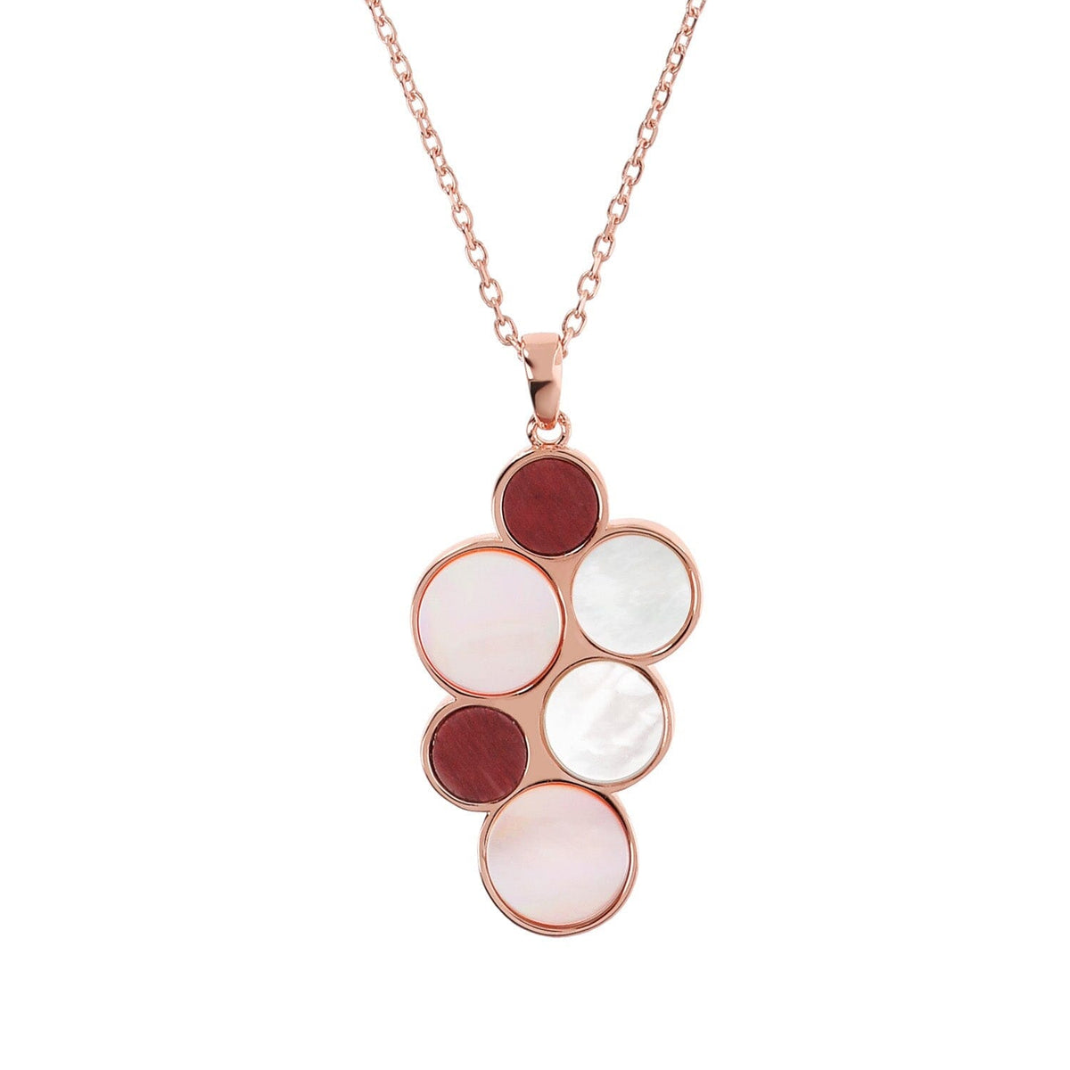 Bronzallure Alba Red Fossil Flat Necklace 43cm Bronzallure 