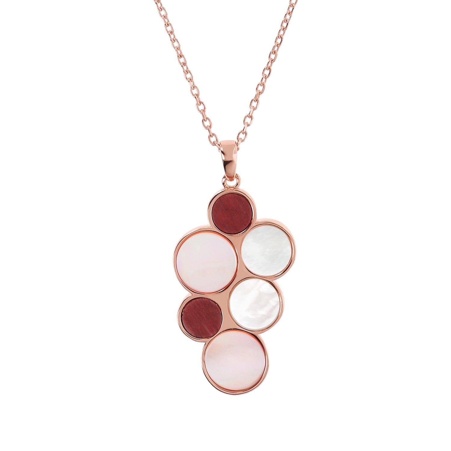 Bronzallure Alba Red Fossil Flat Necklace 43cm Bronzallure 