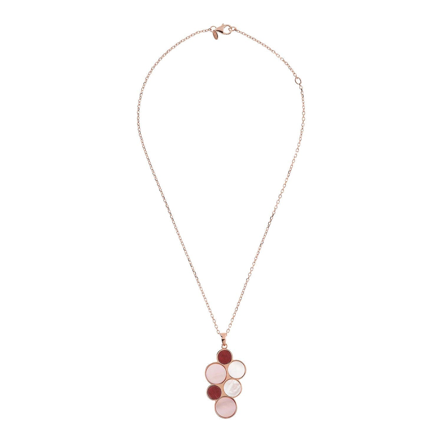Bronzallure Alba Red Fossil Flat Necklace 43cm Bronzallure 
