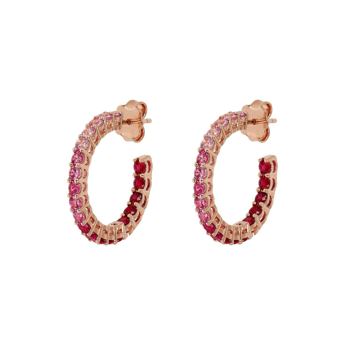 Bronzallure Miss Cubic Zirconia Hoop Studs Earrings Bronzallure 