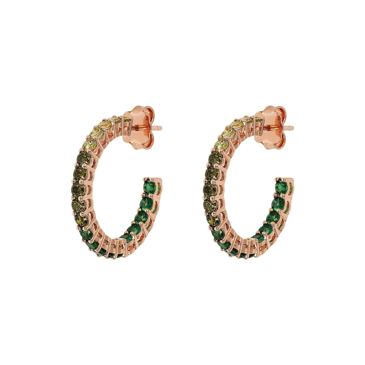 Bronzallure Miss Cubic Zirconia Hoop Studs Earrings Bronzallure 