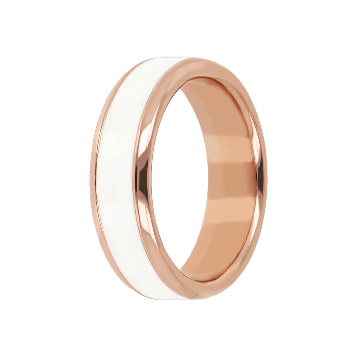 Bronzallure Miss White Enamel Band Ring Rings Bronzallure 