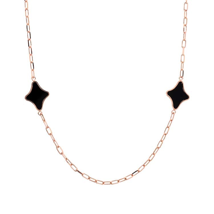 Bronzallure Alba Black Onyx Necklace Necklaces Bronzallure 
