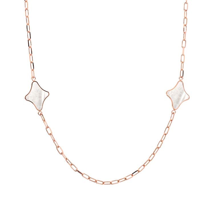 Bronzallure Alba White Mother of Pearl Necklace Necklaces Bronzallure 