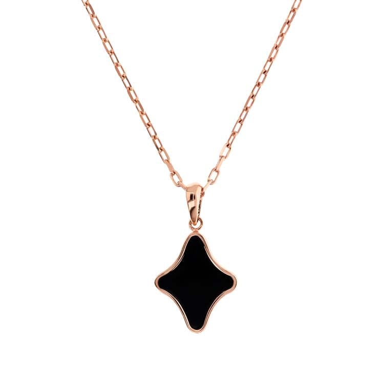 Bronzallure Alba Black Onyx Necklace Necklaces Bronzallure 