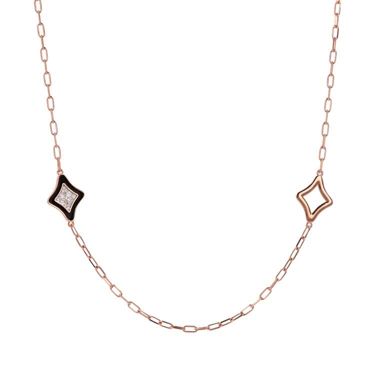 Bronzallure Alba Black Cubic Zirconia Necklace Necklaces Bronzallure 