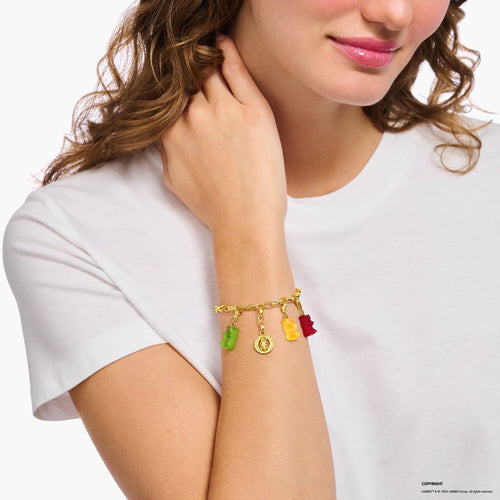 THOMAS SABO Charm bracelet with goldbears logo ring Bracelets THOMAS SABO 