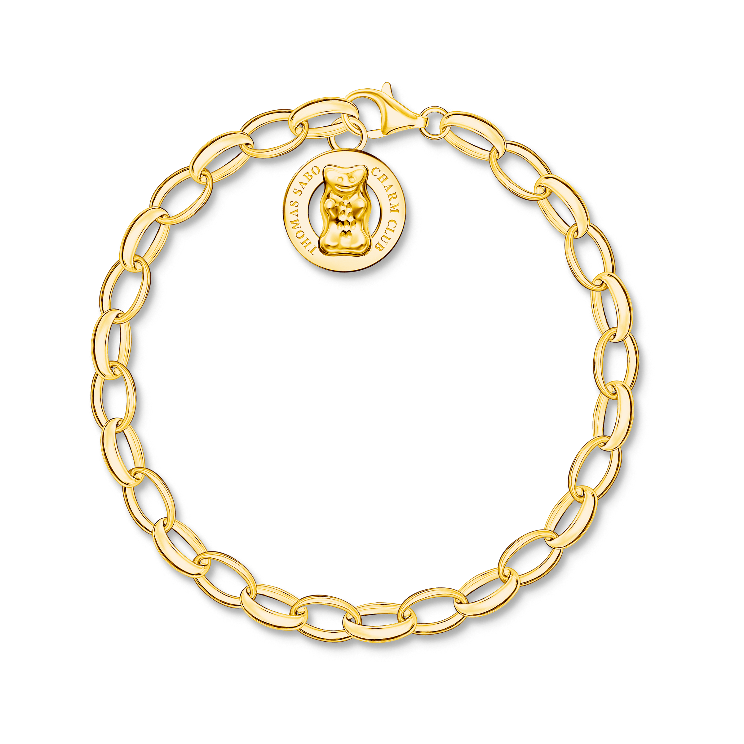 THOMAS SABO Charm bracelet with goldbears logo ring Bevilles Jewellers