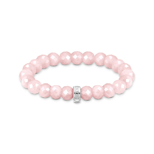 THOMAS SABO Charm bracelet with rose quartz beads oval Bracelets Thomas Sabo 