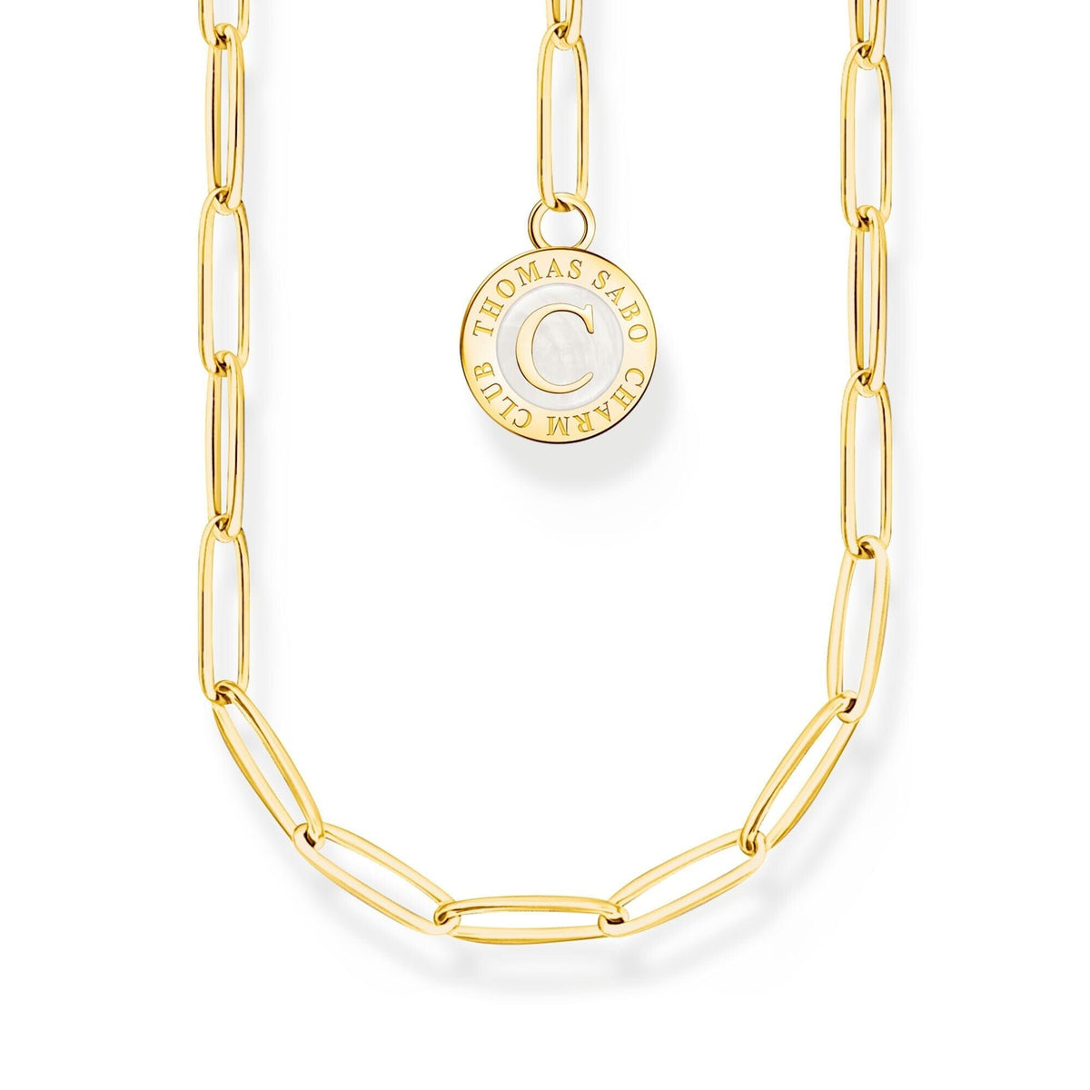THOMAS SABO Member Charm Necklaces with Charmista Disc Gold Plated Necklaces THOMAS SABO Charmista 
